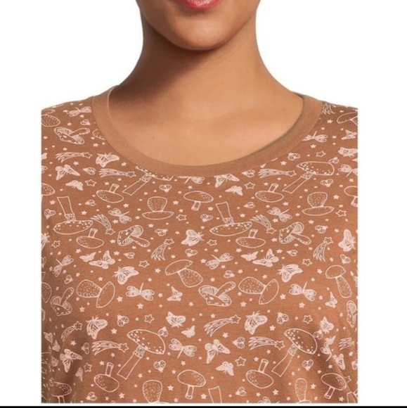 No Boundaries mushroom ringer tee top brown short sleeve t-shirt XXXL-21 - Picture 2 of 7